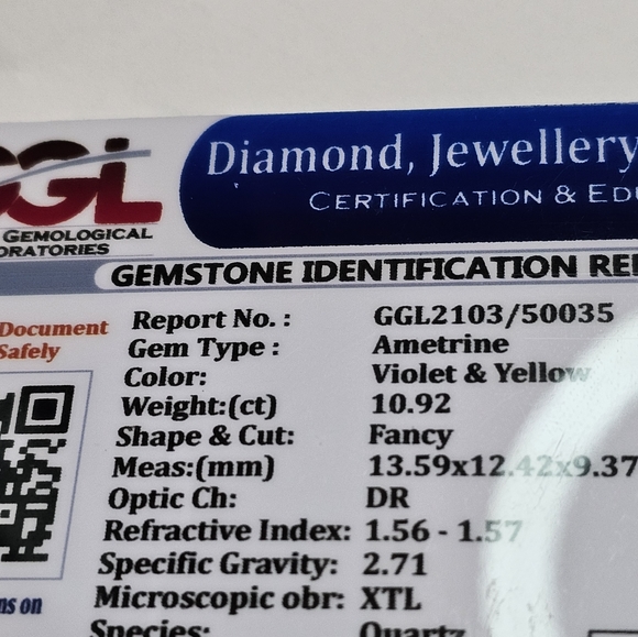 Fancy Violet & Yellow Ametrine Gemstone 10.92 Carats! ⚡️ - Picture 6 of 6